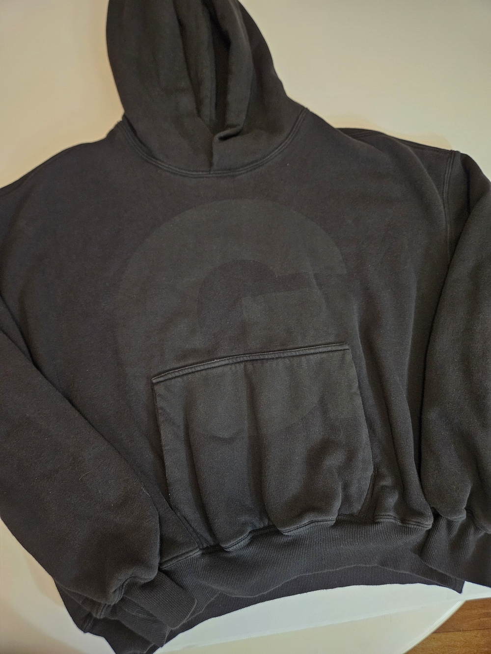 Unbranded Black Pullover Hoodie with Front Pouch Thick Heavy Material Medium